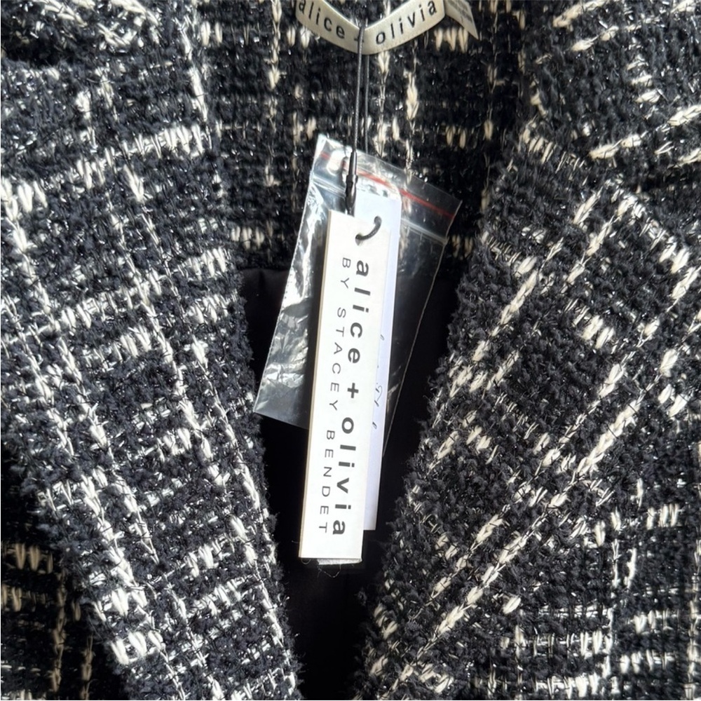 Alice + Olivia Black and White Tweed Blazer - Picture 5 of 6